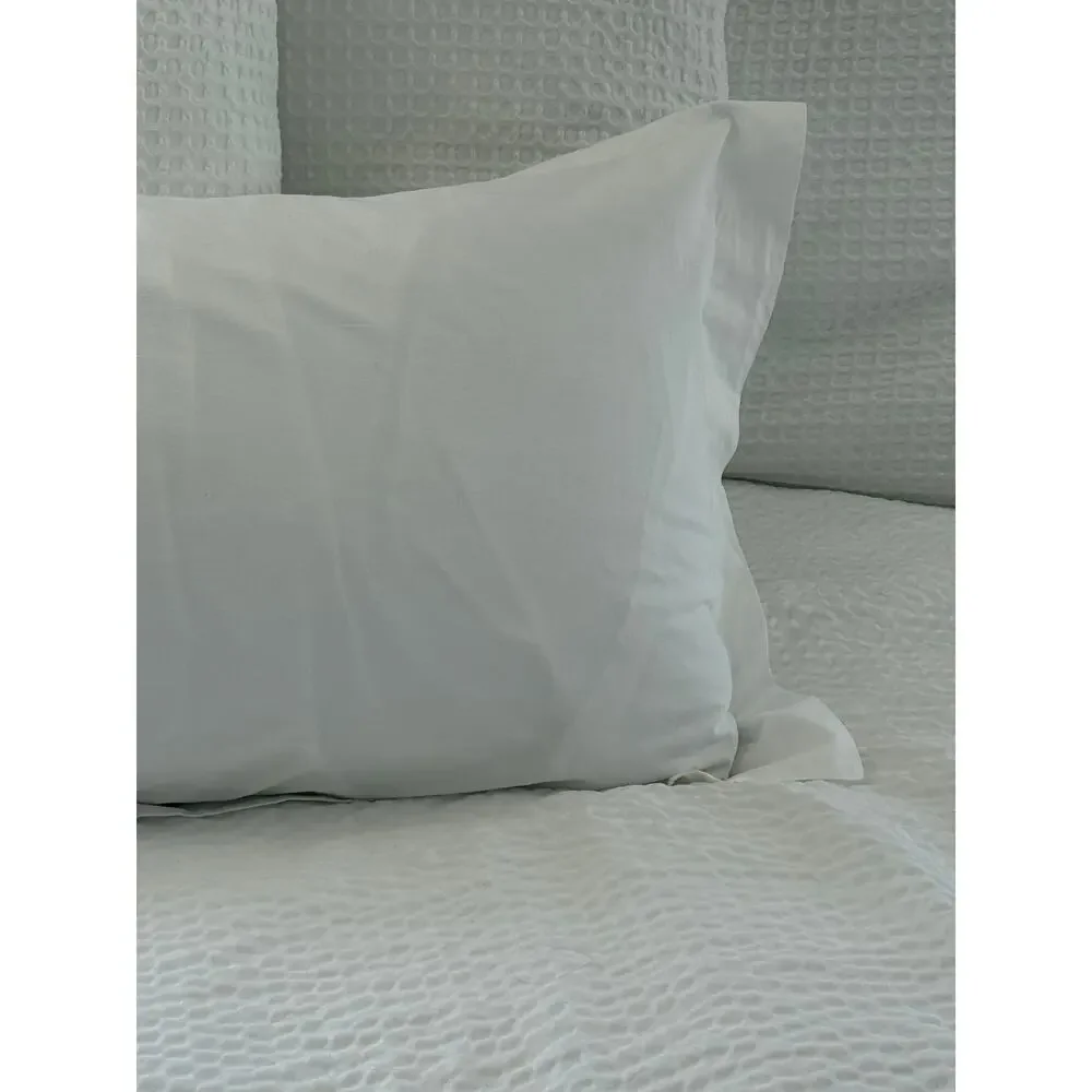 Garnier Thiebaut Queen Pillow Sham White Cotton Oxford Flange Luxury Hotel Linen